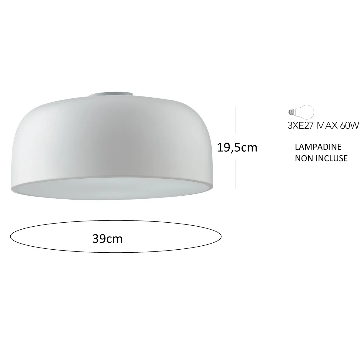 Plafoniera Moderna Bianco o Bronzo 3xE27 | Mondialshop