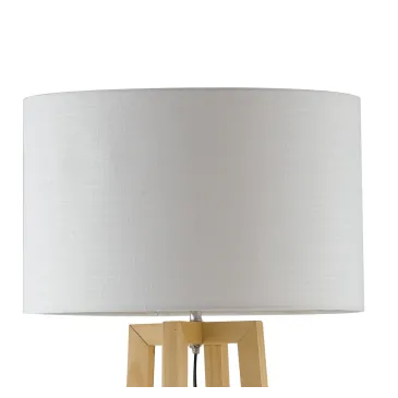 Berry Stehlampe aus Naturholz und Stofflampenschirm H.165