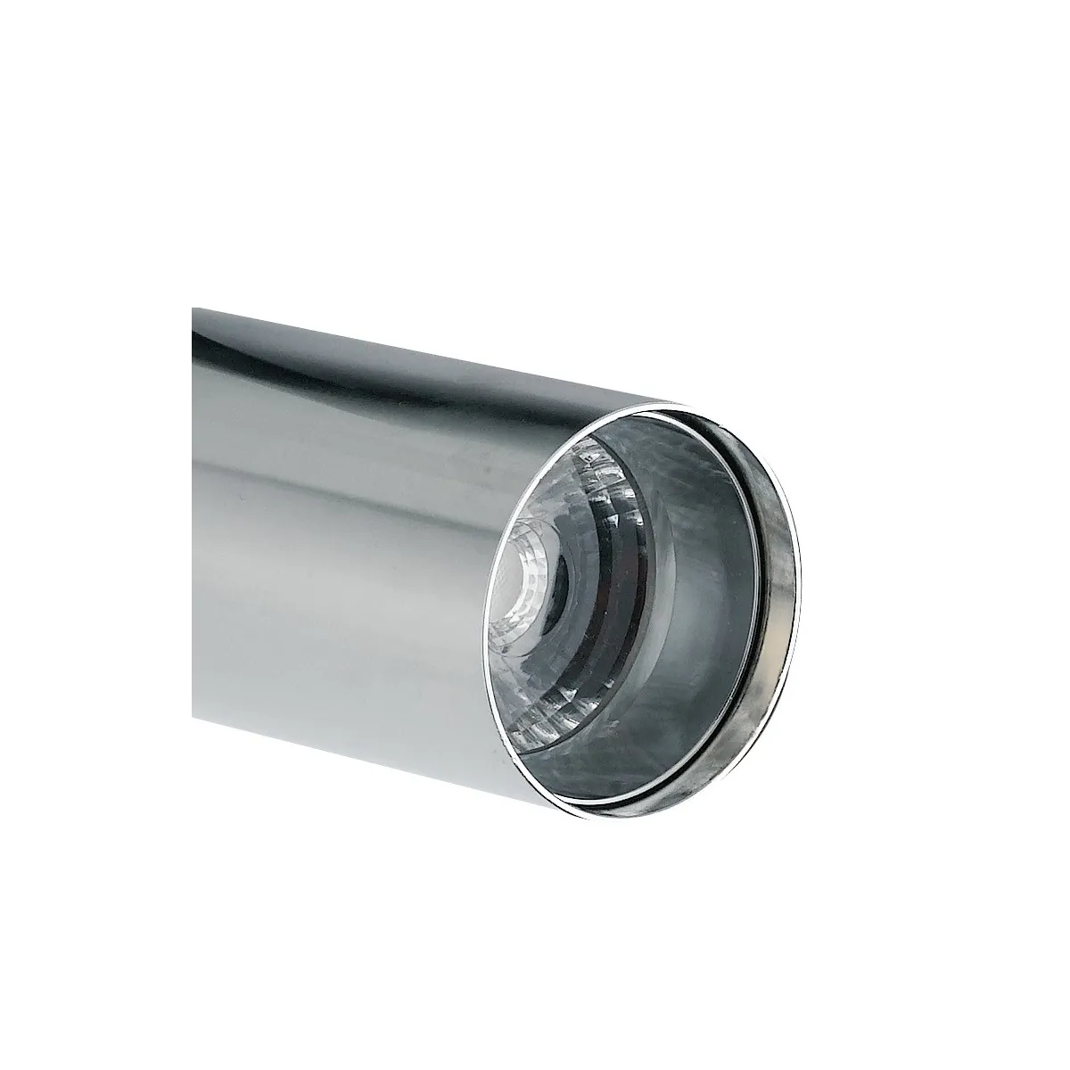 Rail d'éclairage à LED Rocket avec adaptateur triphasé en aluminium chromé A + 4000 Keilvin 7 W