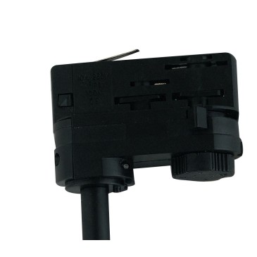 Rail d'éclairage à LED Rocket avec adaptateur triphasé en aluminium chromé A + 4000 Keilvin 7 W