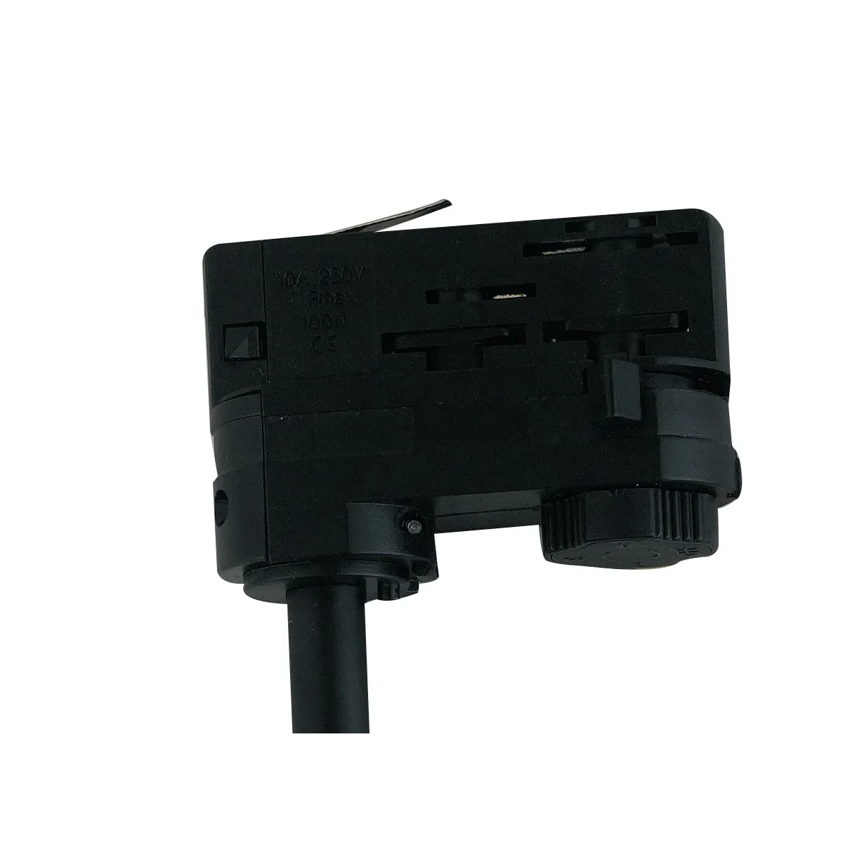 Rail d'éclairage à LED Rocket avec adaptateur triphasé en aluminium chromé A + 4000 Keilvin 7 W