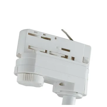 Rail d'éclairage à LED Rocket avec adaptateur triphasé en aluminium blanc A + 3000 Keilvin 7 W