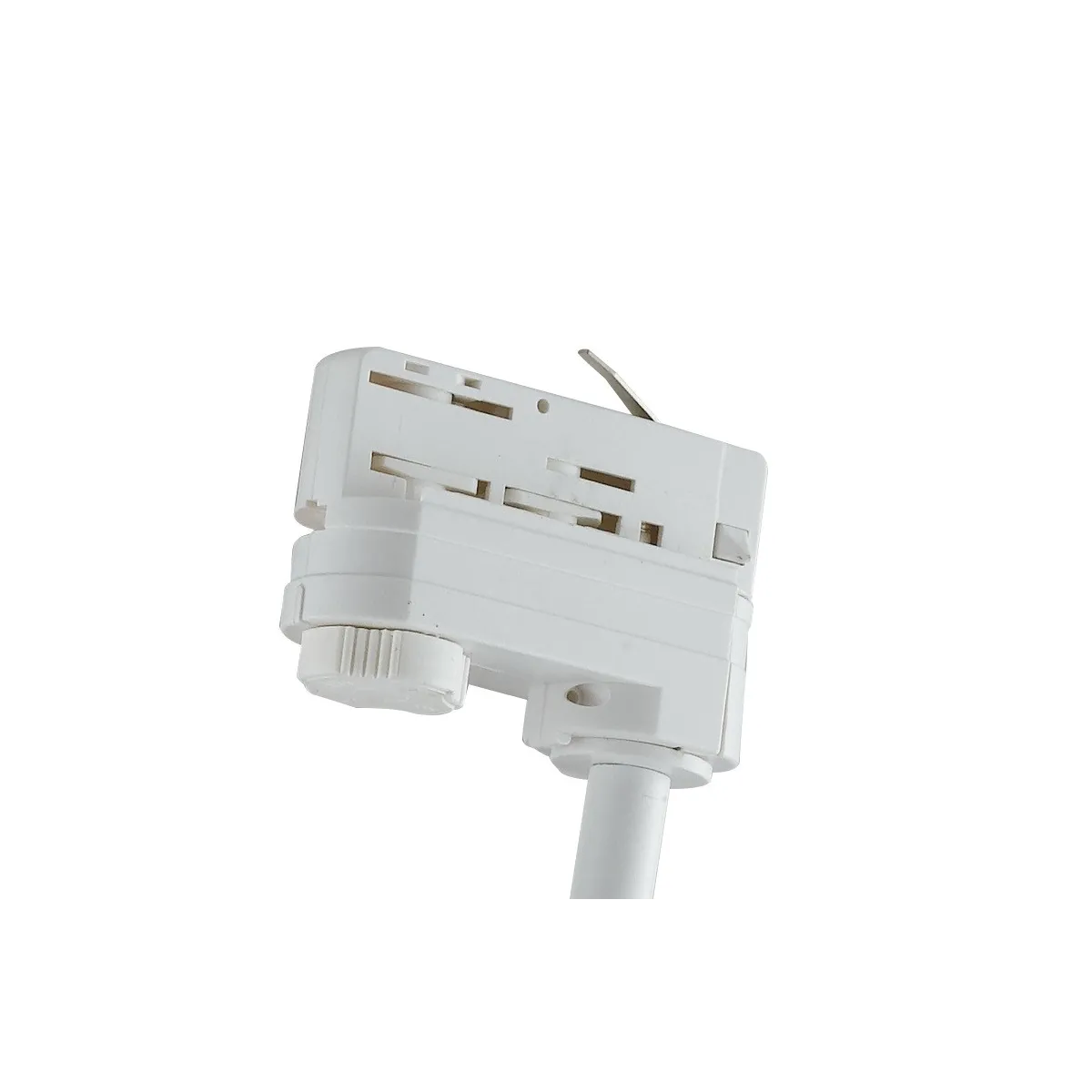 Rail d'éclairage à LED Rocket avec adaptateur triphasé en aluminium blanc A + 4000 Keilvin 7 W