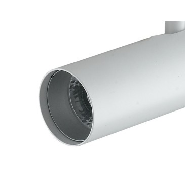 Applique murale moderne à LED Rocket en aluminium blanc avec torchis intégré LED A + 3000 K 7 W