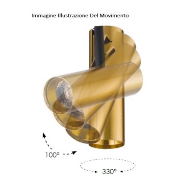 Faretto da soffitto orientabile a led in alluminio nero led cob integrato A+ luce calda K 7 W