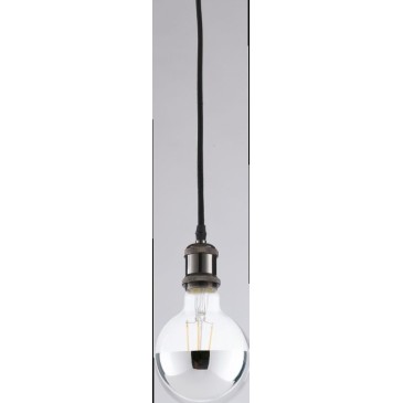 CLOCK Deckenleuchteraufhängung mit Dreiphasenadapter aus schwarzem Aluminium