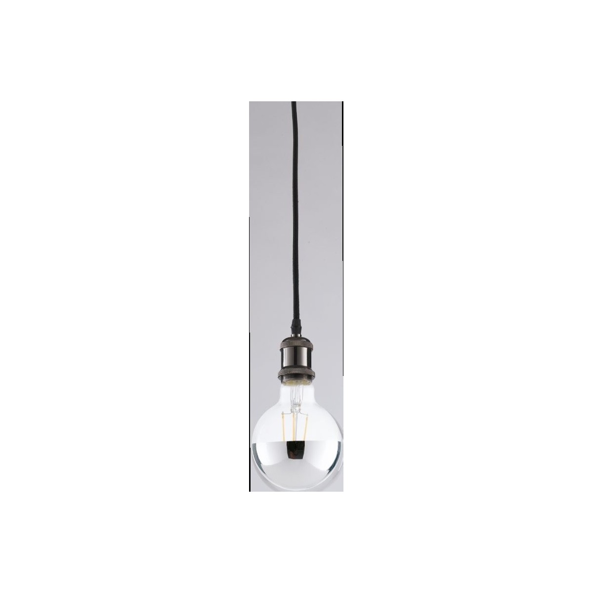CLOCK Deckenleuchteraufhängung mit Dreiphasenadapter aus schwarzem Aluminium