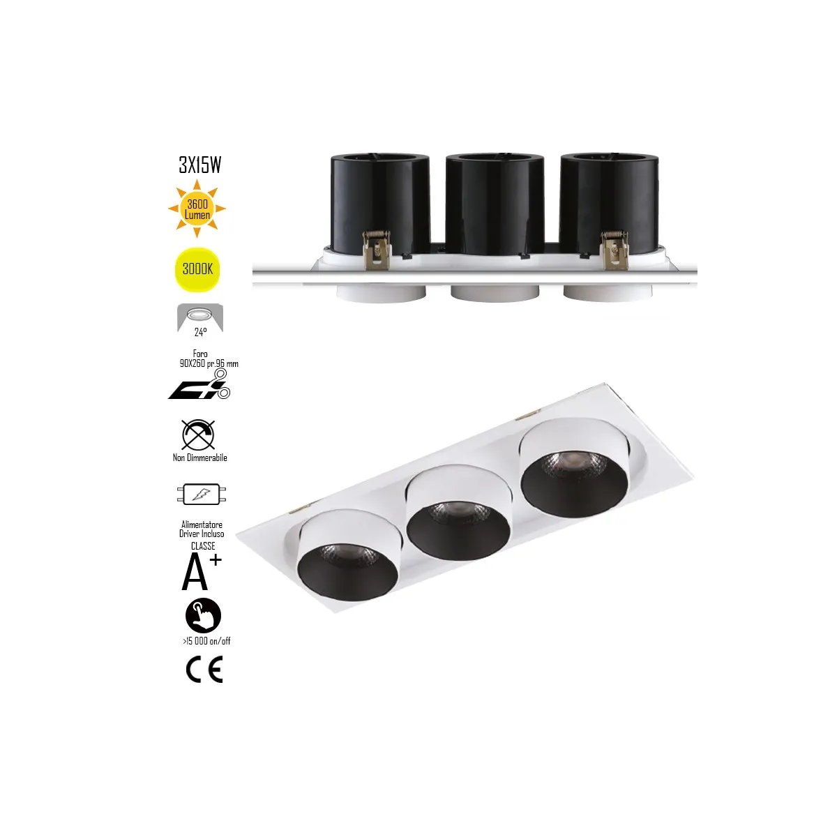 Verstellbarer weißer LED-Einbaustrahler | Mondialshop