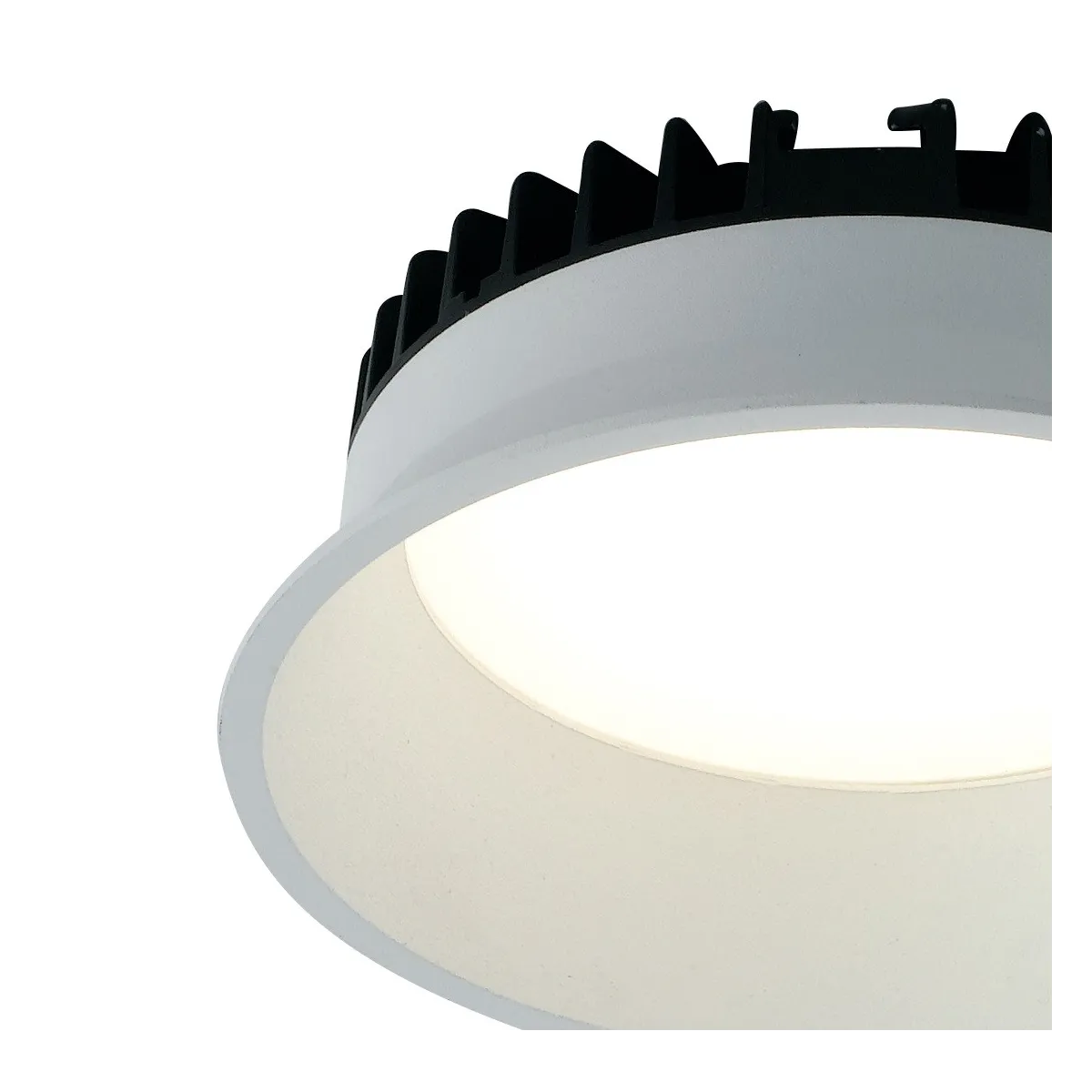 Lampada da incasso tonda in alluminio bianca pressofuso con Led  SMD integrato 3000K- 2700Lm30W