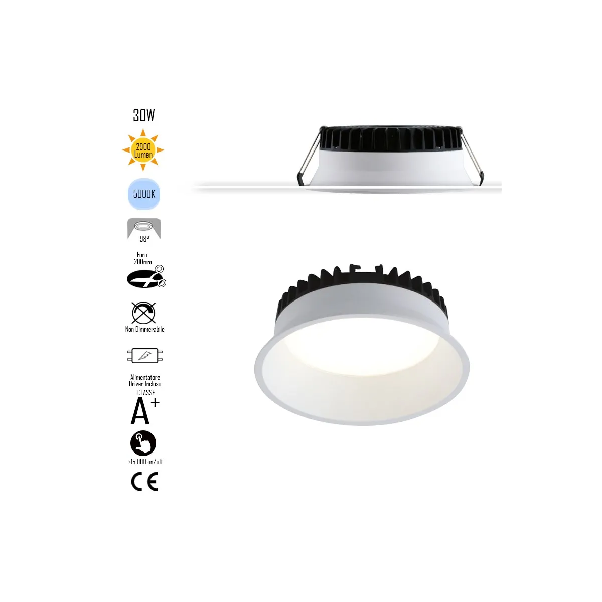 30-W-LED-Rundeinbaustrahler | Mondialshop