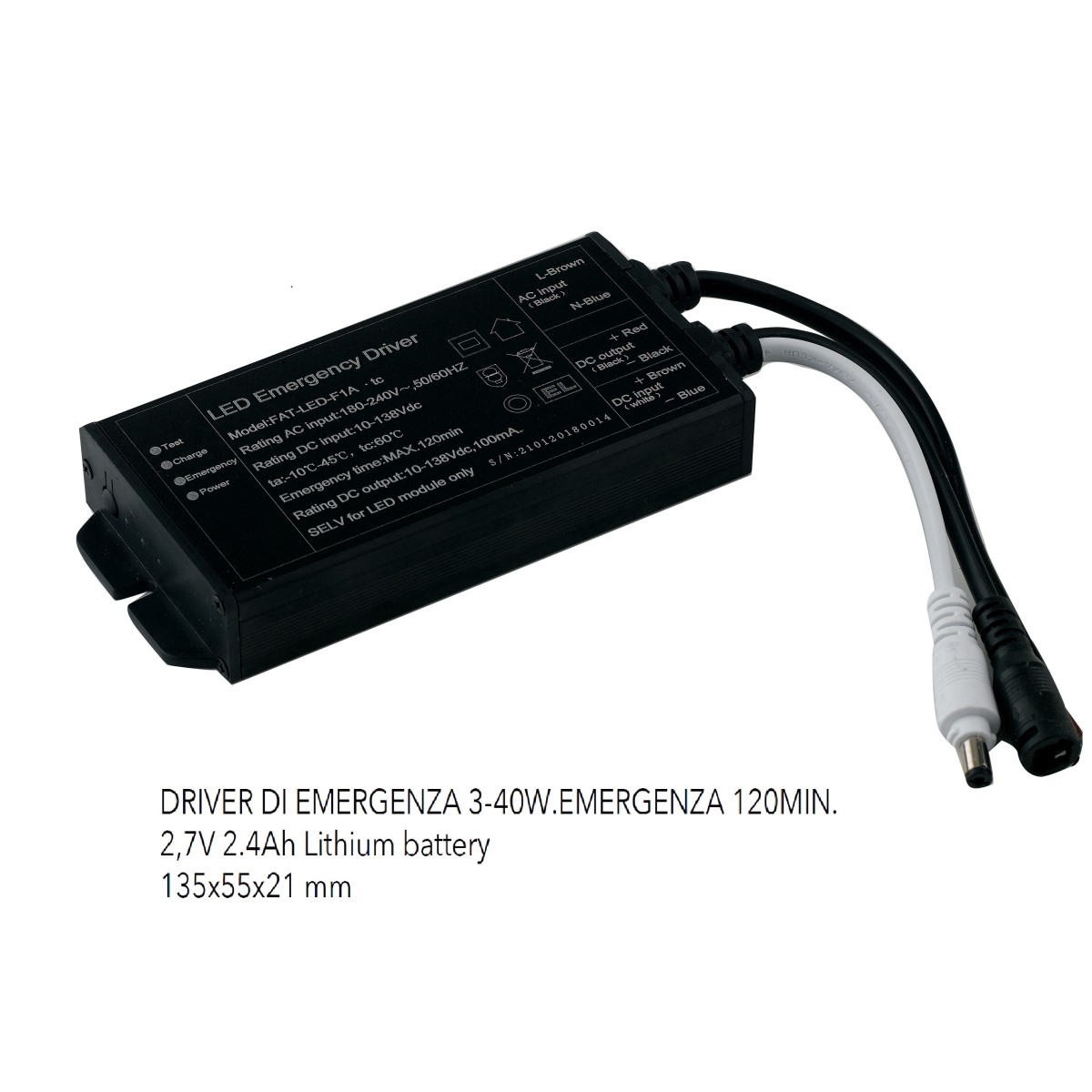 I-DRIVER-HELP Driver alimentatore di emergenza 3-40W Batteria lithium