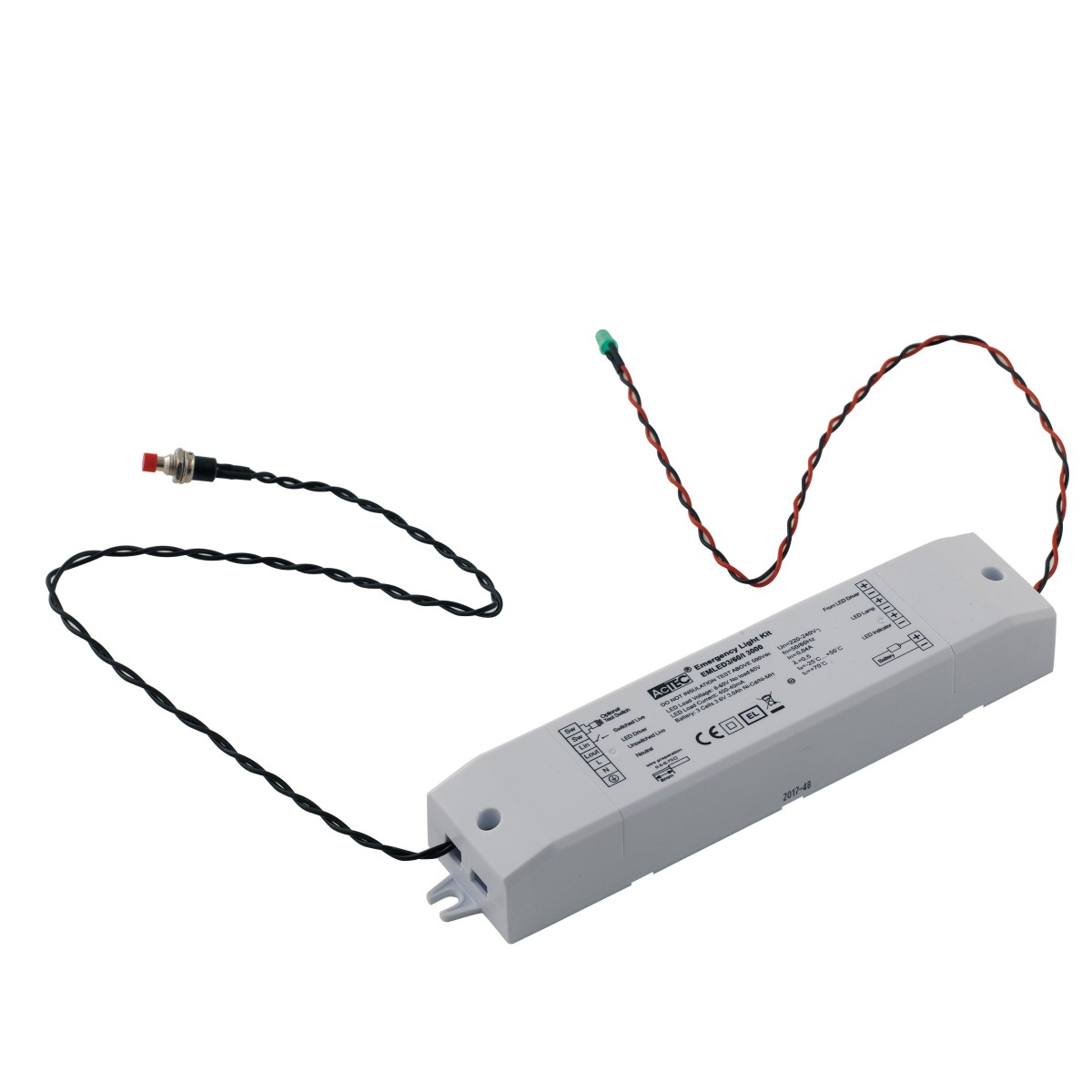 I-DRIVER-EMERGENCY Driver alimentatore di emergenza 6-60V 400-40 mA batteria 3,6V 3,0Ah Ni-Cd/Ni_MH
