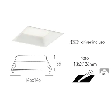 Lampada da incasso quadrata...