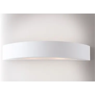 I-CORTINA-AP Applique CORTINA curvo bianco a parete in gesso cm 7h x 42l x 15p verniciabile  2xE14 max 13W