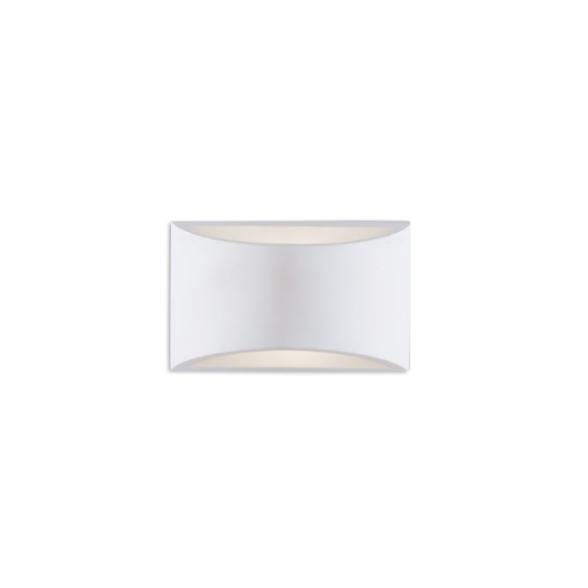 I-ASTRON-AP Applique ASTRON rettangolare bianco MODERNO a parete in gesso cm 11,5h x 19,9 verniciabile 2xG9 max 28W