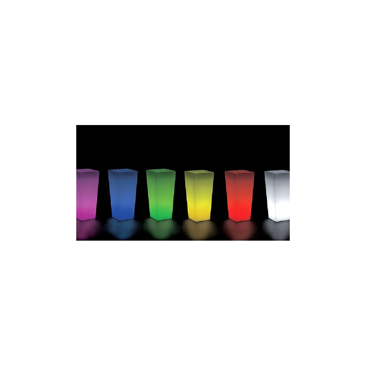 I-GECO-VASO-Q-L Lampada vaso da giardino GECO bianco a LED RGB dimmerabile cambia colore 28x28 cm Altezza 60 cm