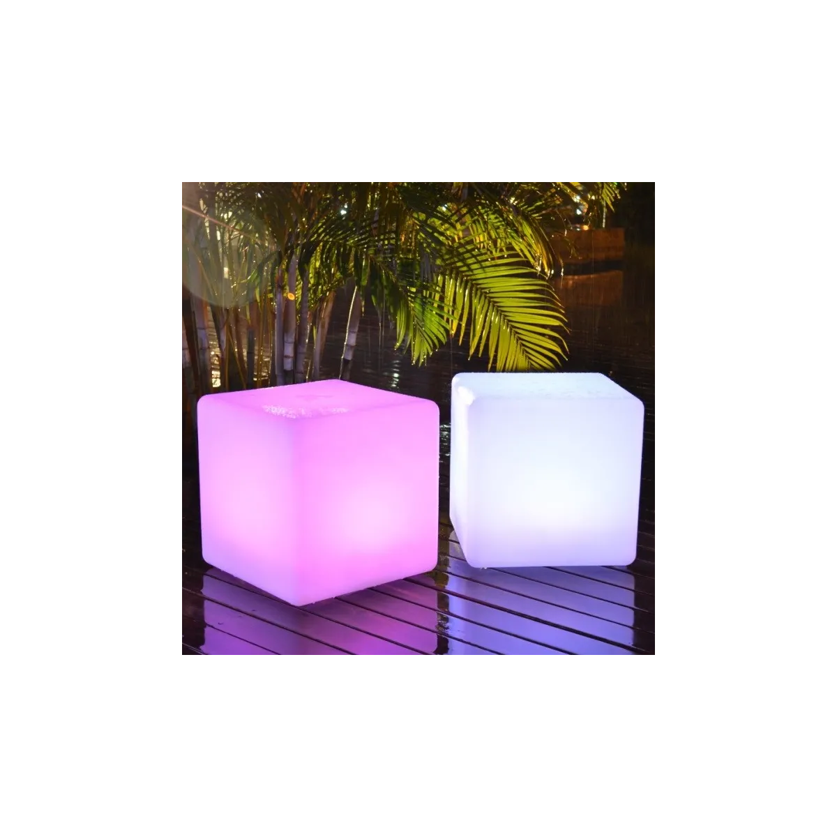 I-GECO-CUBO-L50 Lume da giardino GECO cubo bianco a LED RGB dimmerabile cambia colore dm 50 cm