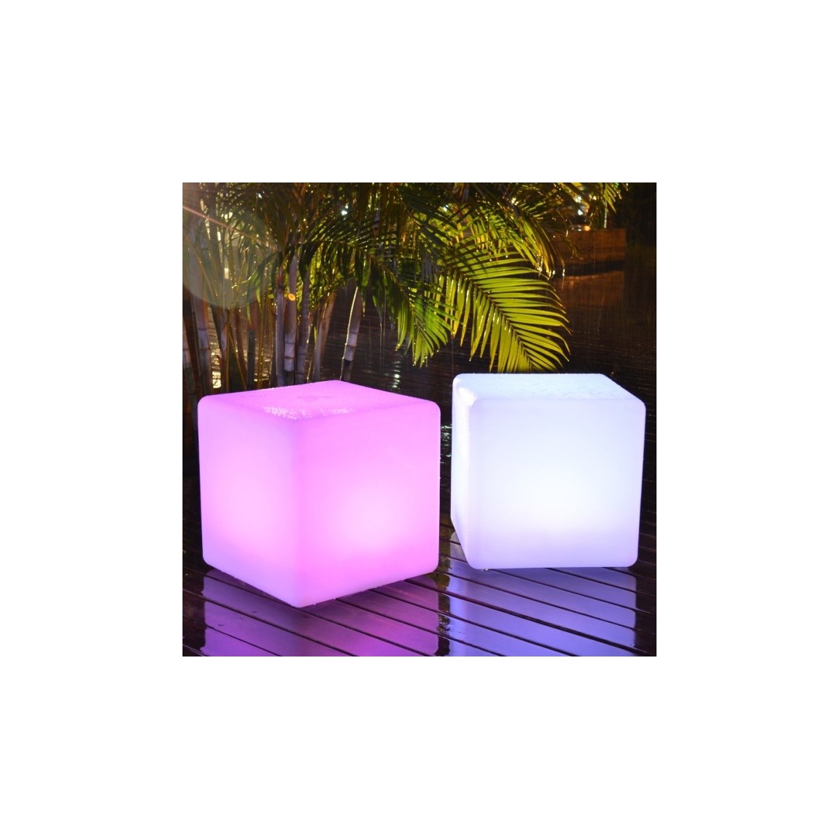 I-GECO-CUBO-L40 Lume da giardino GECO cubo bianco a LED RGB dimmerabile cambia colore dm 40 cm