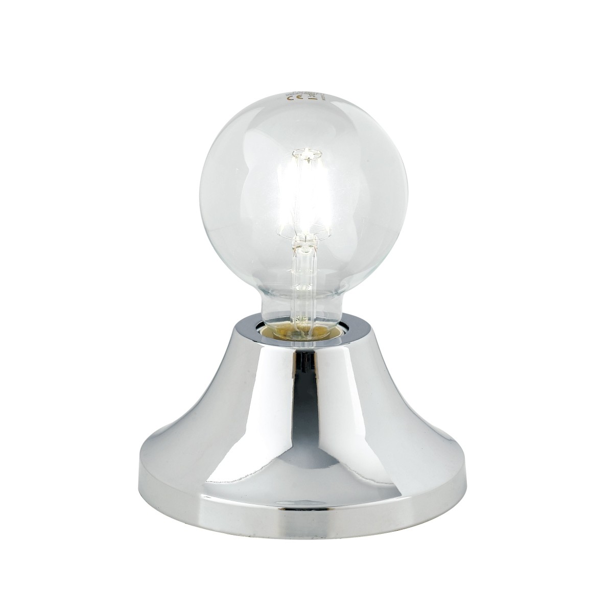 Lume da tavolo Vesevus in metallo cromo satinato dm 15 cm lampada a vista