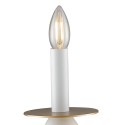Lume da Tavolo Armstrong design contemporaneo moderno in metallo bianco e rifiniture in oro satinato