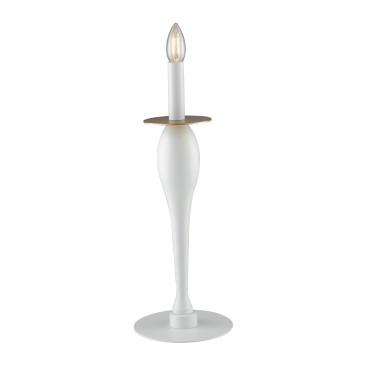 Lampe de table Armstrong design moderne contemporain en métal blanc et finitions or satiné