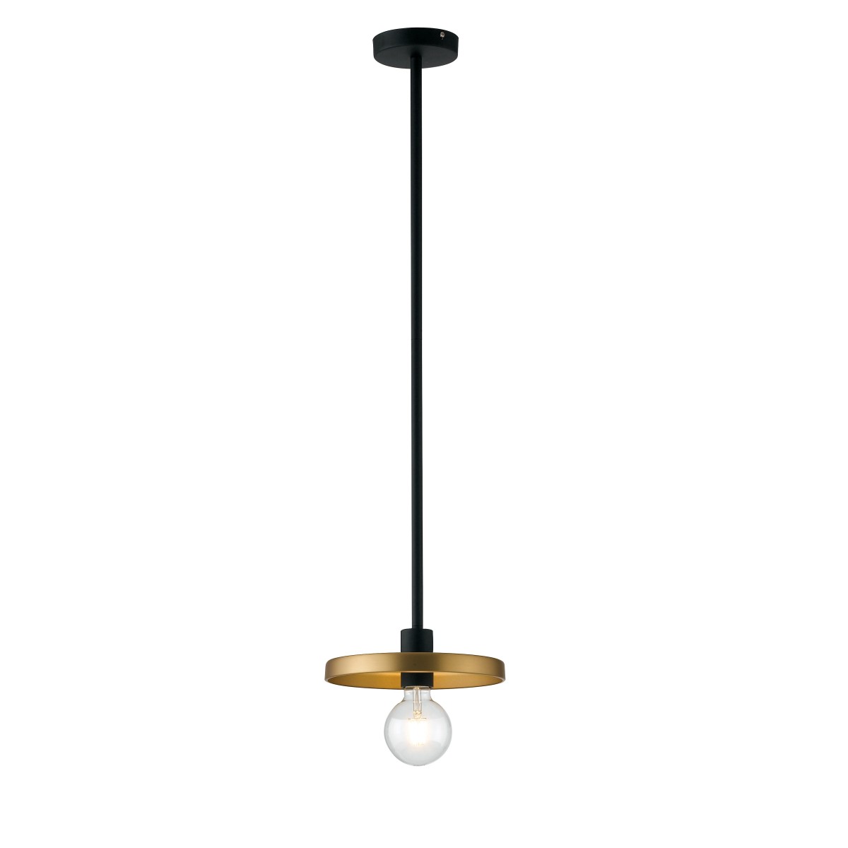 Lampadario a soffitto sospensione Twiga design moderno in metallo nero e oro satinato