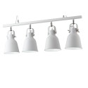 Lampadario a soffitto sospensione Legend 4 luci bianco con finiture nikel design industriale
