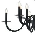 Plafonnier Armstrong design moderne contemporain en métal satiné noir 10 ampoules