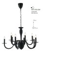 Plafonnier Armstrong design moderne contemporain en métal satiné noir 10 ampoules
