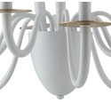 Lampadario a soffitto Armstrong design contemporaneo moderno in metallo bianco e rifiniture in oro satinato10 lampadine