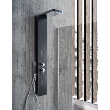 Colonna doccia idromassaggio VERONA in alluminio verniciato nero