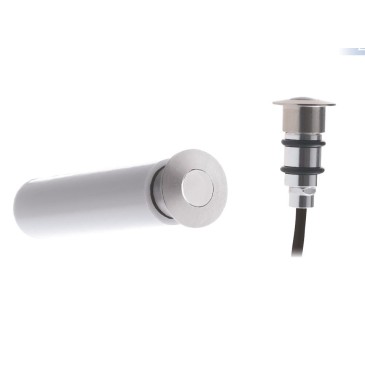 Runde LED-Stufeneinbauleuchten BARRET für Böden oder Wände aus Aluminium mit 3000K-Nickel-Finish