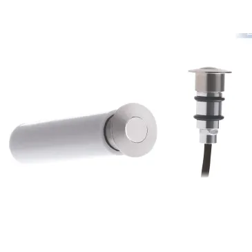 LED-BARRET-R24C Led segnapassi da incasso tondi a pavimento o parete BARRET in alluminio finitura nickel 3000K