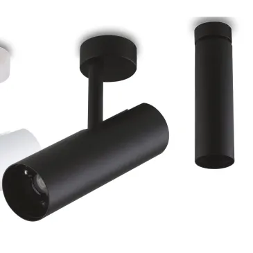 Faretto da soffitto orientabile a led in alluminio nero led cob integrato A+ luce naturale K 7 W