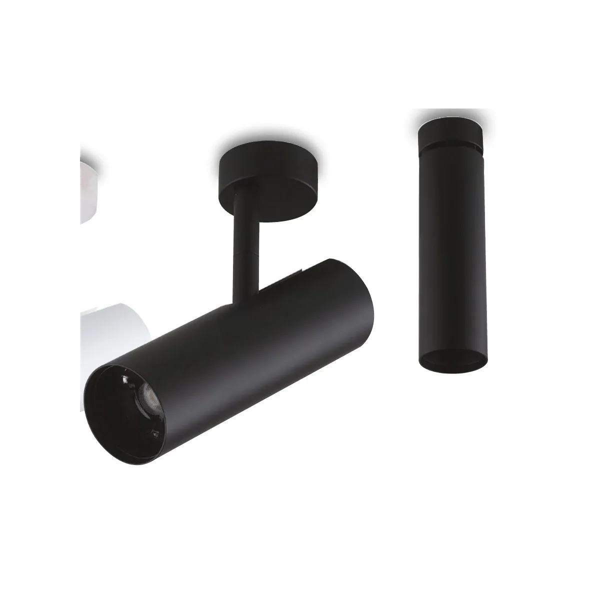 Faretto da soffitto orientabile a led in alluminio nero led cob integrato A+ luce naturale K 7 W