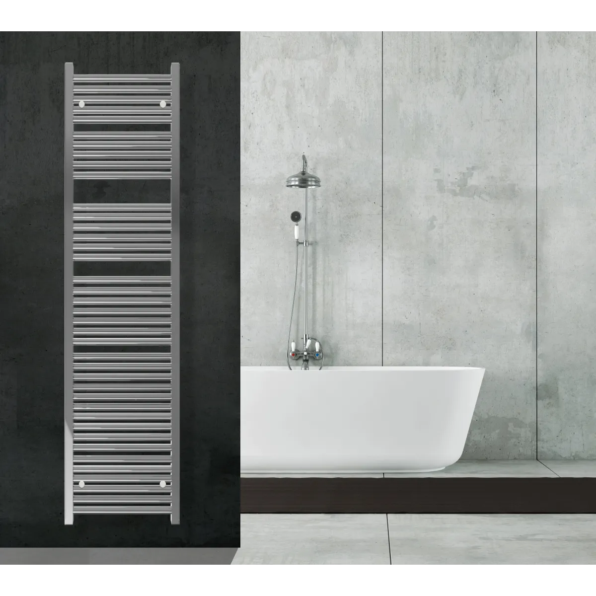 Termoarredo scaldasalviette 1800x550 cromato interasse 500 mm