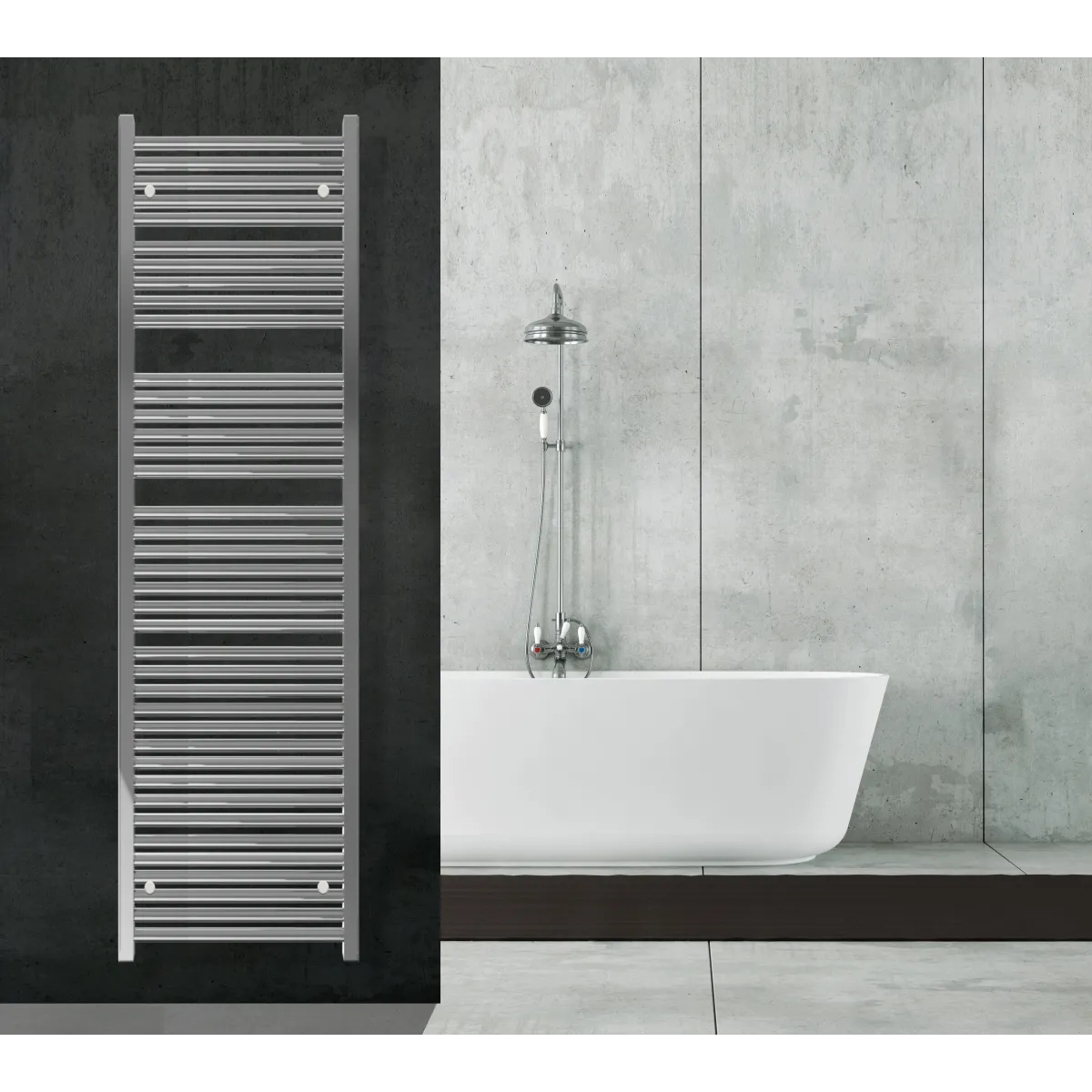 Termoarredo scaldasalviette 1800x600 cromato interasse 550 mm