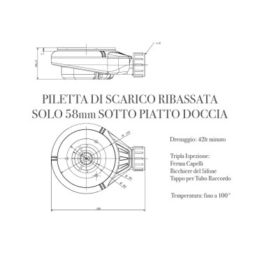 Piatto Doccia Prestige con Griglia Laterale Antracite