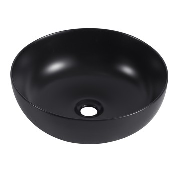 lavabo da appoggio nero tondo in ceramica 45x45