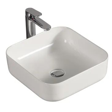 Quadratisches mattweißes Waschbecken 38.5X38.5 | Ungaretti