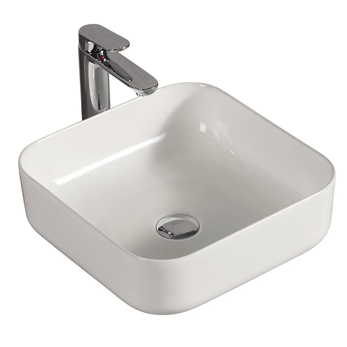 Quadratisches mattweißes Waschbecken 38.5X38.5 | Ungaretti