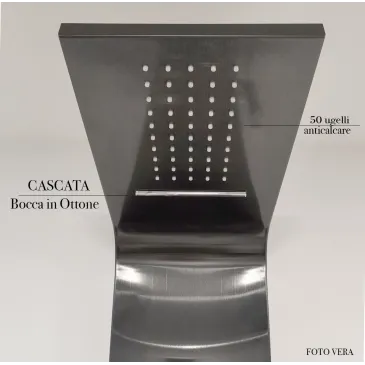 Schwarze Wasserfall-Hydromassage-Duschsäule | SMARAGD