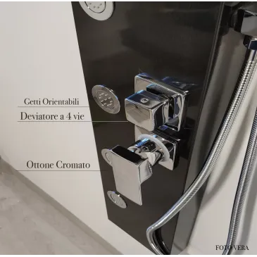 Schwarze Wasserfall-Hydromassage-Duschsäule | SMARAGD