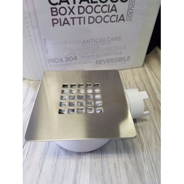 Receveur de douche en résine Dove Grey avec trou latéral PLUS