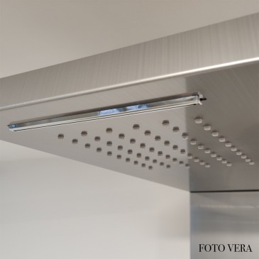 Colonne d'hydromassage thermostatique en acier inoxydable brossé diamant