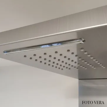 Thermostatische Hydromassagesäule aus gebürstetem Edelstahl | Diamant