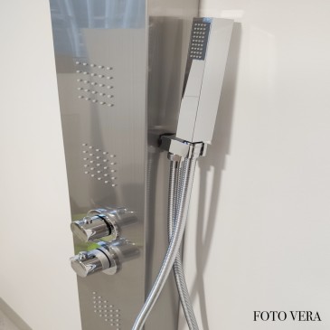 Colonne d'hydromassage thermostatique en acier inoxydable brossé diamant