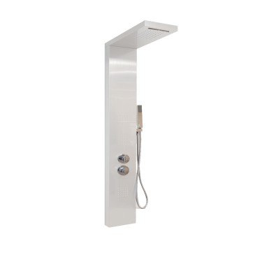 Colonne d'hydromassage thermostatique blanc brossé | Diamante