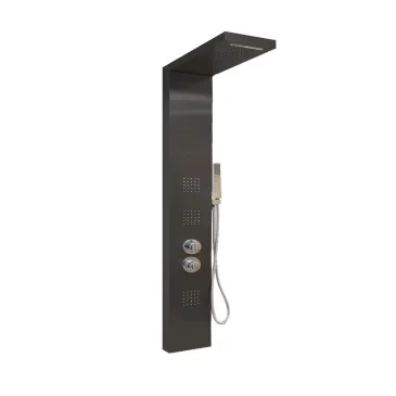 Colonna doccia idromassaggio termostatica nera Diamante | Mondialshop