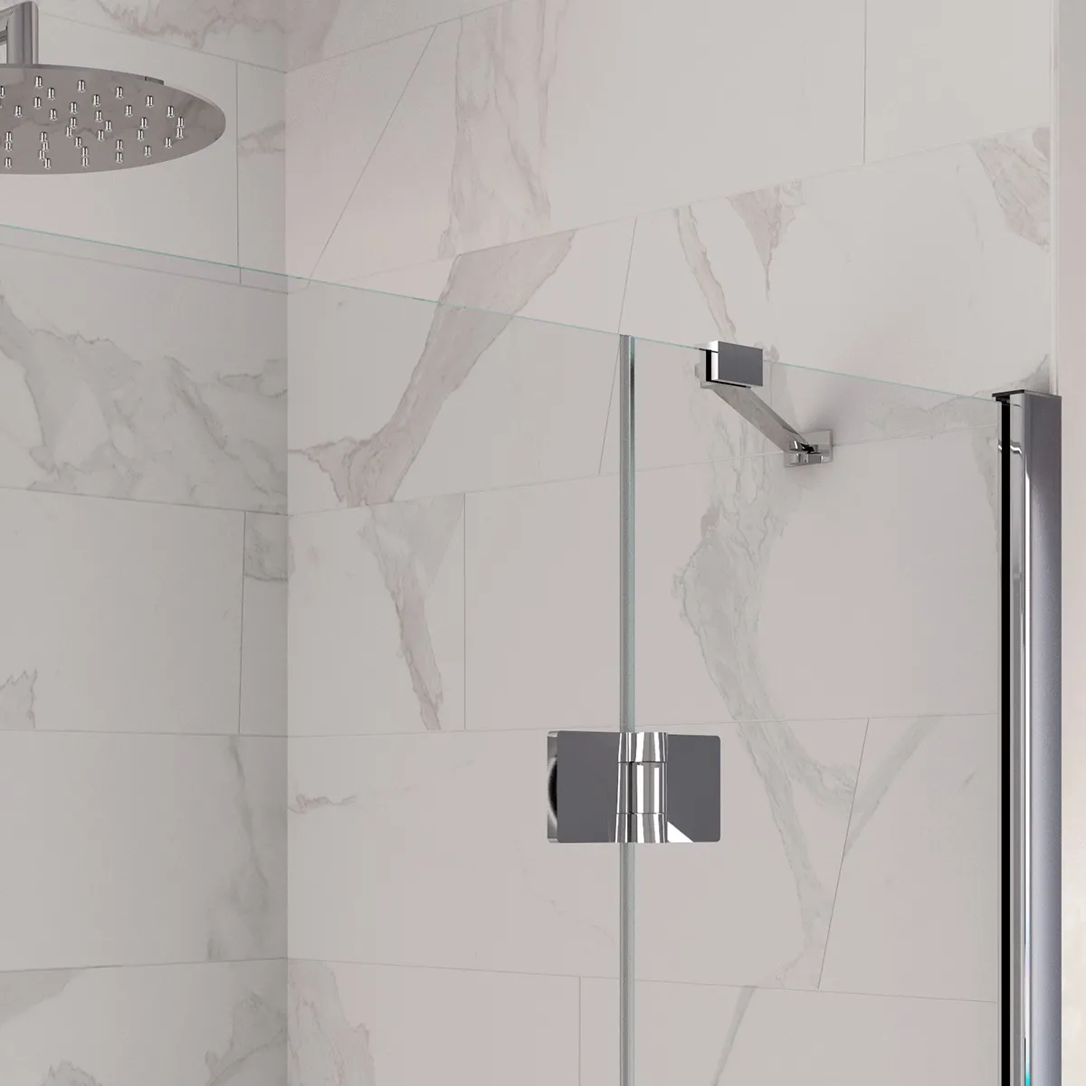 Cabine de douche angulaire h195 Double porte battante Duchesse transparente 8mm